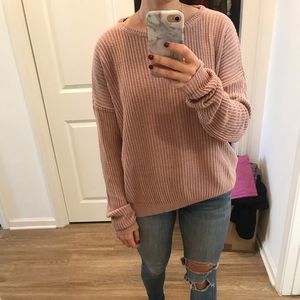Brandy Melville Pink Knit Oversized Sweater
